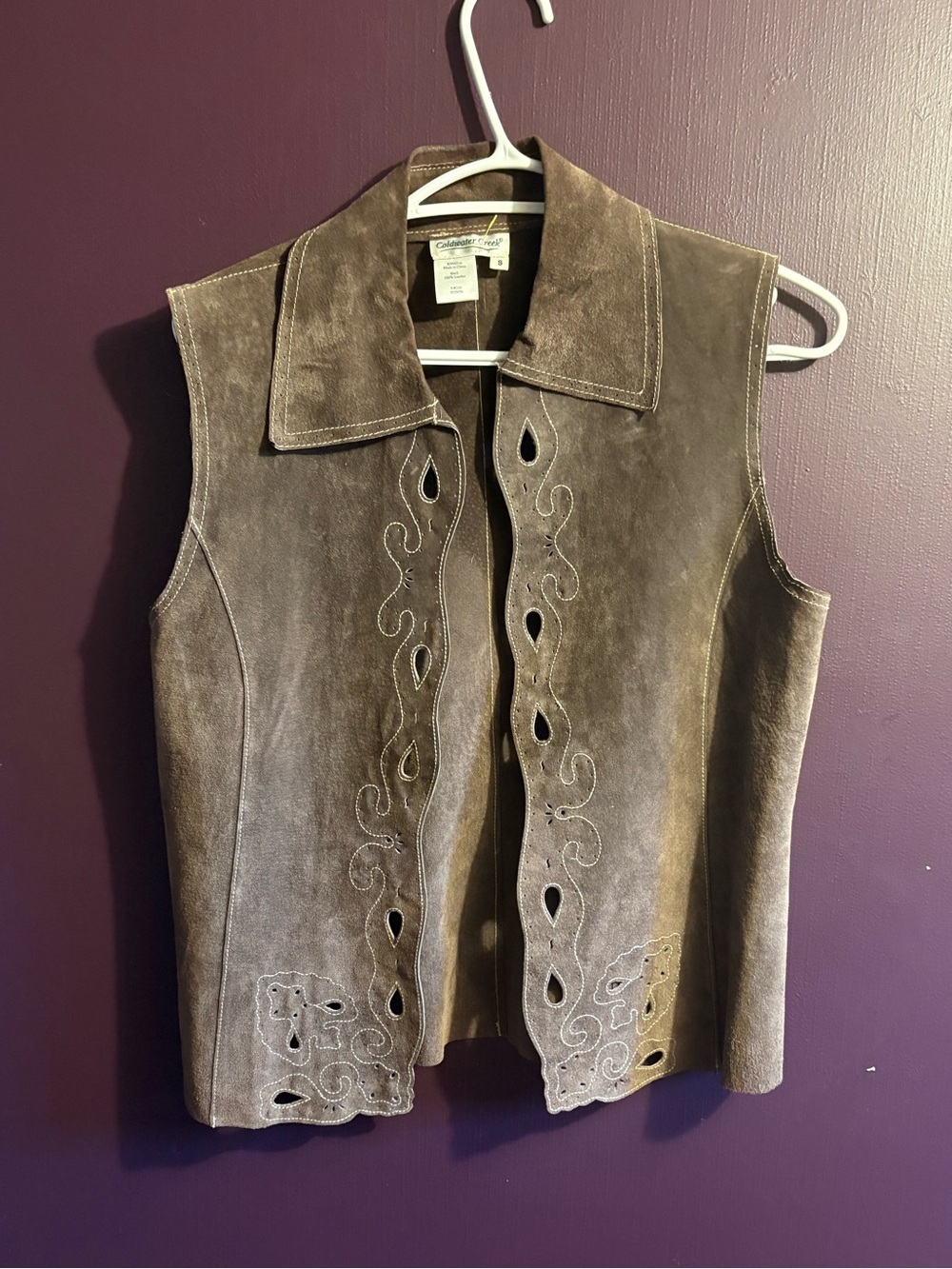 Coldwater Creek Brown Suede Sleeveless Vest